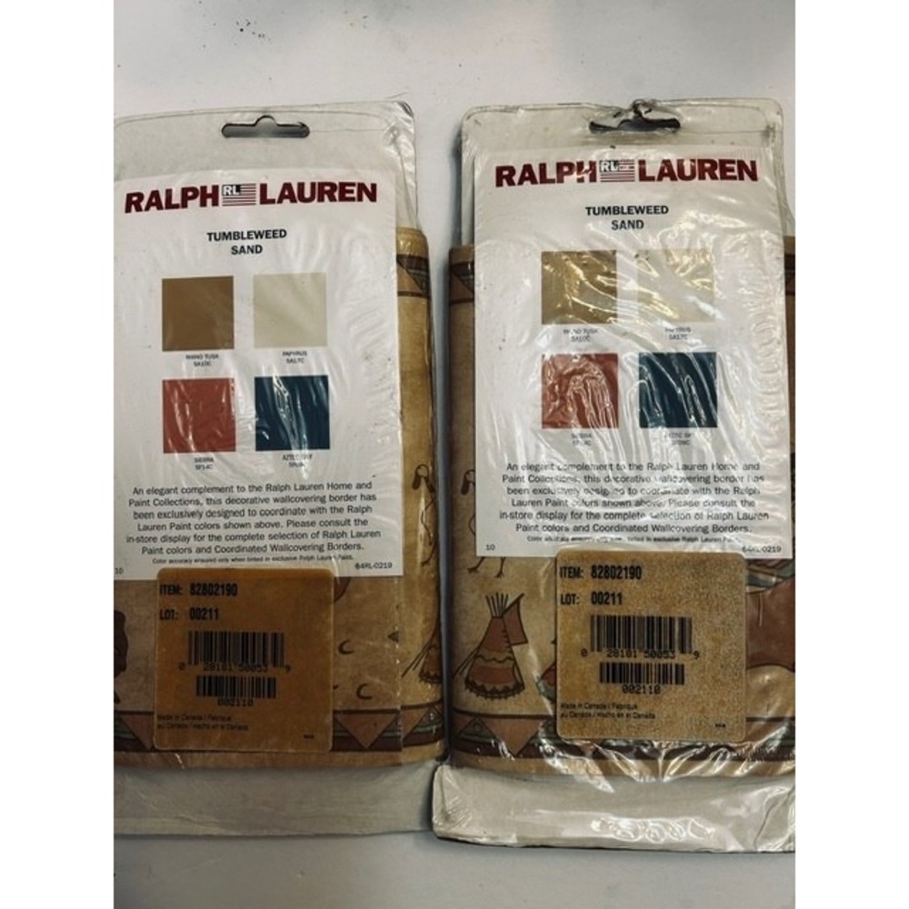 2 Ralph Lauren Wallcovering Borders, 10 yards, NIP, American Indians - Picture 2 of 2
